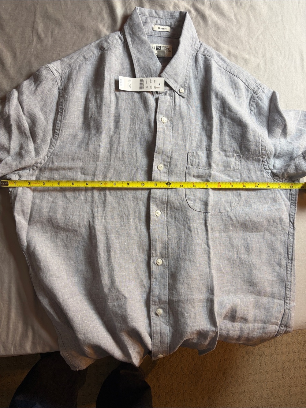 JCrew Irish Linen short sleeve shirt in blue grey. NWT. - Picture 5 of 7